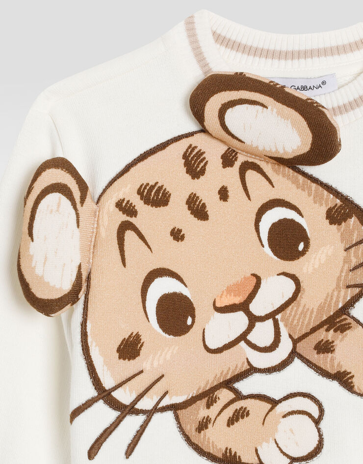 Dolce & Gabbana Sudadera oversize con parche Leopardino Blanco L1JWDOG7PJM