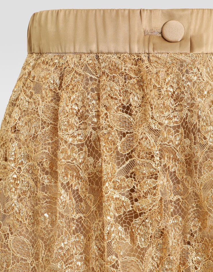Dolce & Gabbana Lamé lace trousers Gold FTC1YTILMFJ