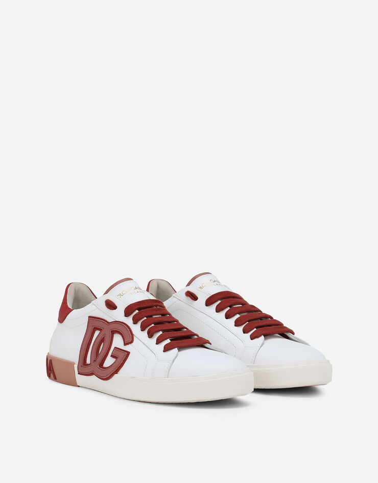 Dolce & Gabbana سنيكرز بورتوفينو من جلد عجل عتيق أبيض CK2203AR028