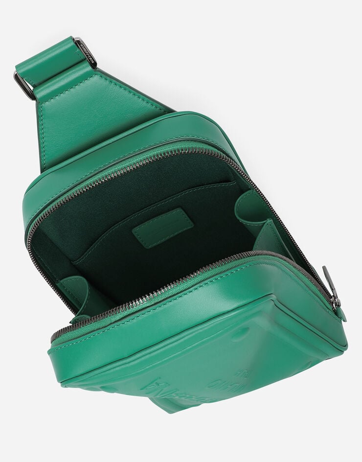 Dolce & Gabbana Calfskin belt bag with raised logo Green BM2264AG218