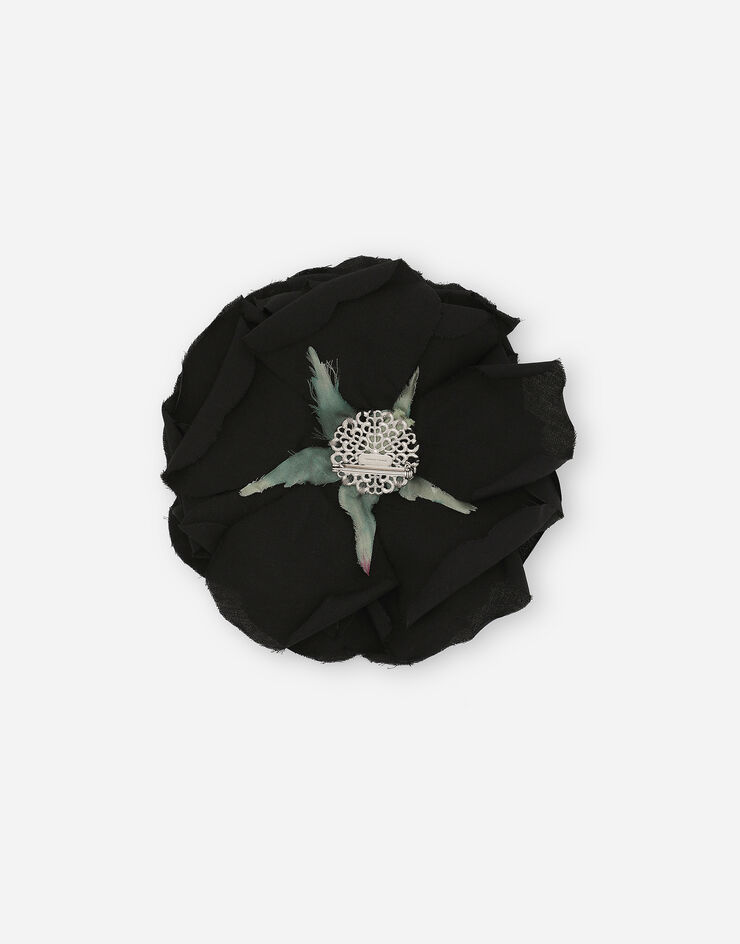 Dolce & Gabbana Alfiler con flor de algodón Negro GY008AGH865