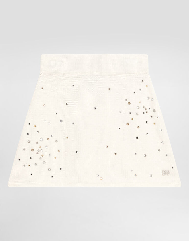 Dolce & Gabbana Falda de punto con strass Dolce & Gabbana Falda de punto con strass Beige L5KI05JDVFB