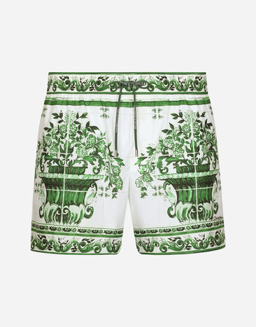 Dolce & Gabbana Swim shorts with majolica print Print G5JH9TFI5JO