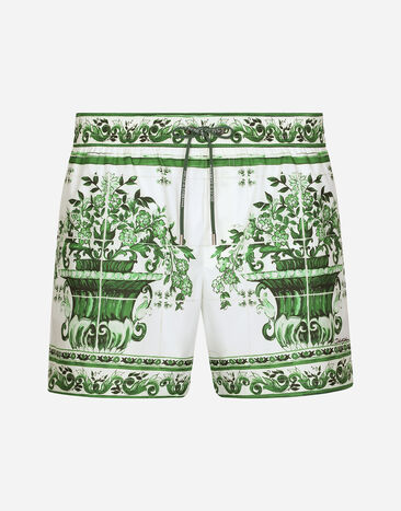 Dolce & Gabbana Swim shorts with majolica print White VG6184VN287