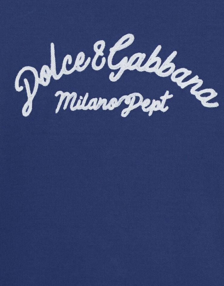Dolce & Gabbana T-shirt in jersey con logo Dolce&Gabbana Blu L4JTIGG7OIE