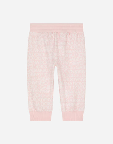 Dolce&Gabbana Jersey jogging pants with all-over logo print Pink L1JPIBG7KR1