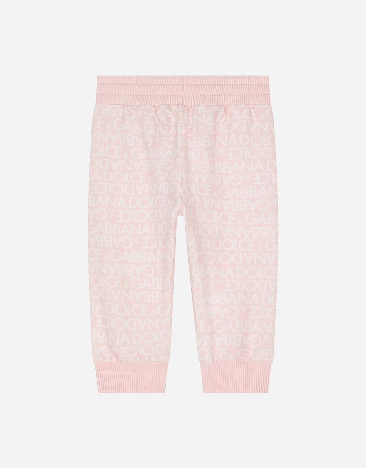 Dolce&Gabbana Jersey jogging pants with all-over logo print Pink L1JPIBG7KR1