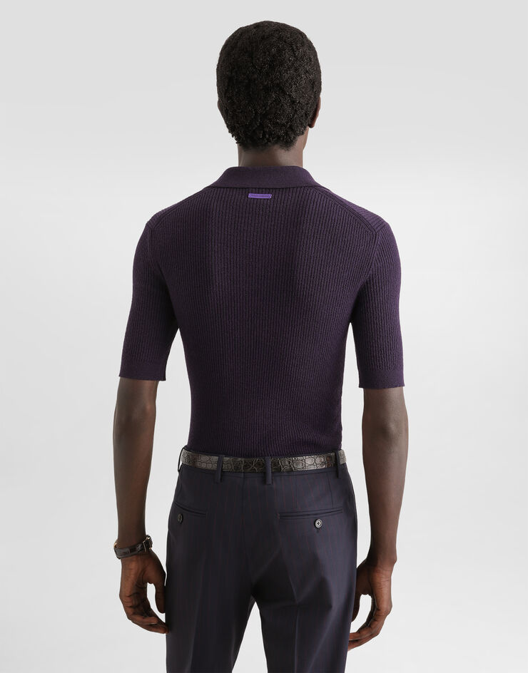 Dolce & Gabbana Rib knit polo shirt  GXZB5TJGMK7