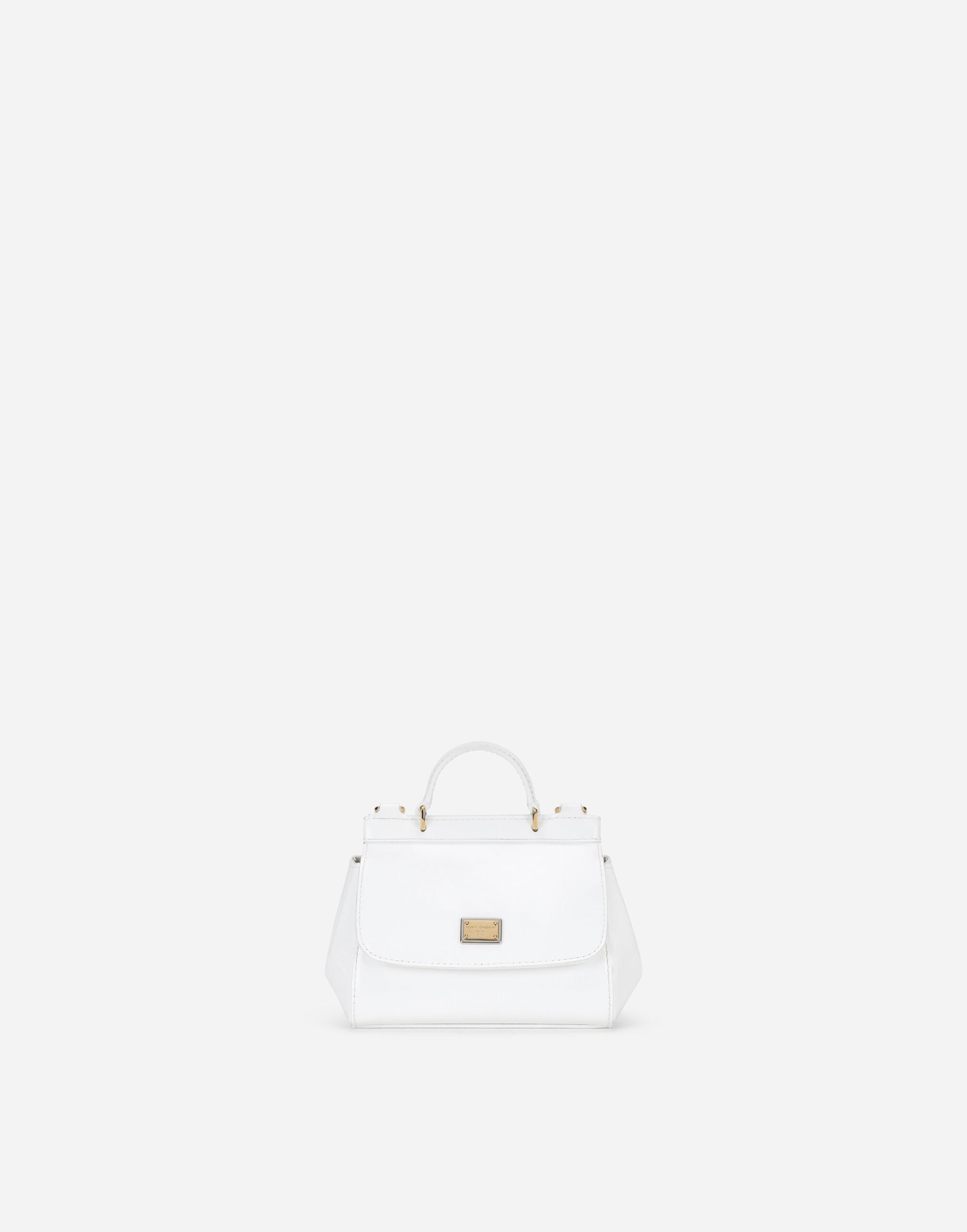 Dolce & Gabbana Mini-Tasche Sicily aus Lackleder Weiss EB0003A1067