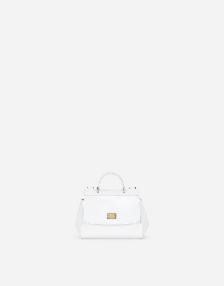 Dolce & Gabbana Mini-Tasche Sicily aus Lackleder Weiss EB0003A1067