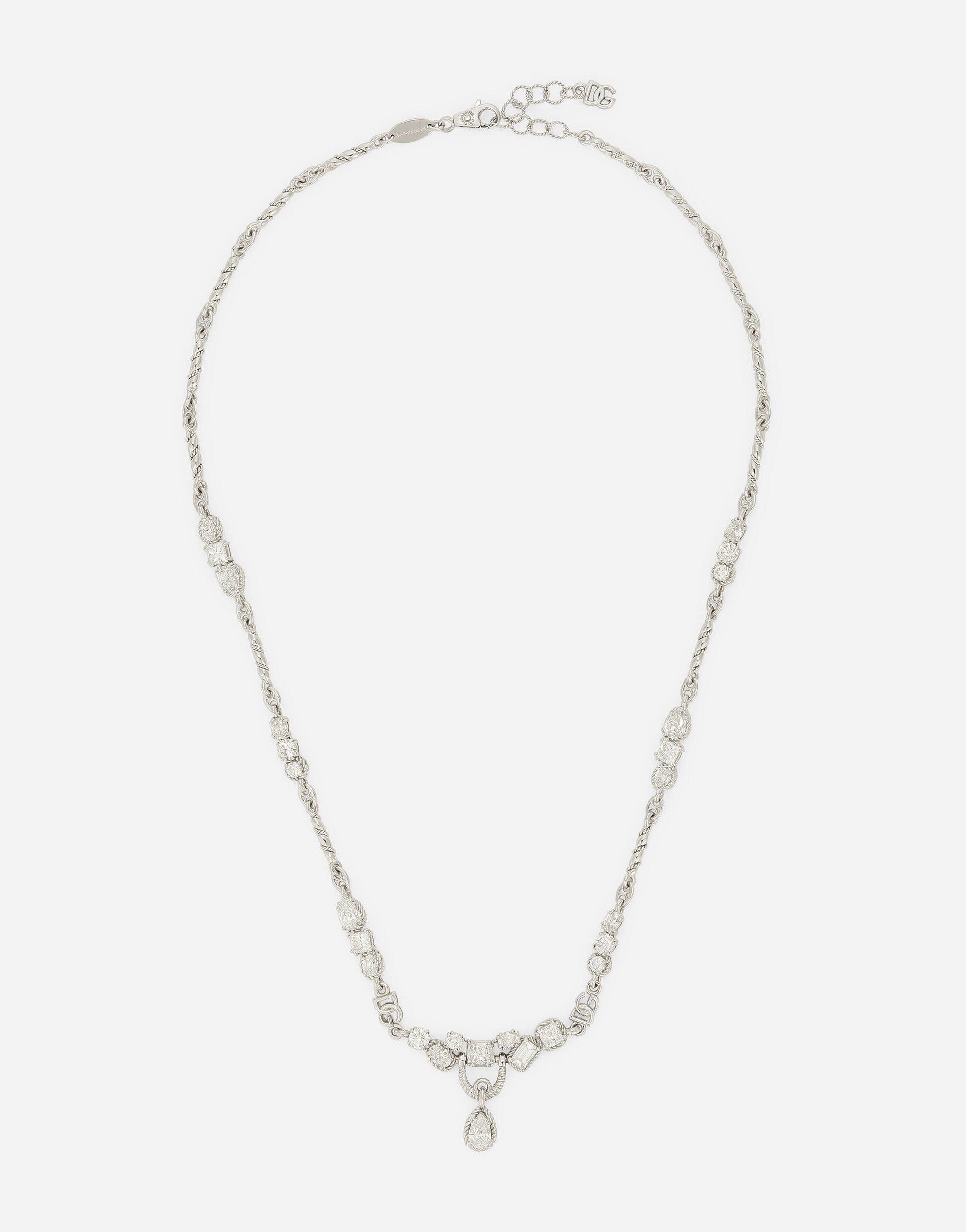 Dolce & Gabbana Collar Easy Diamond en oro blanco de 18 kt con diamantes Dorado WNQA3GWQC01