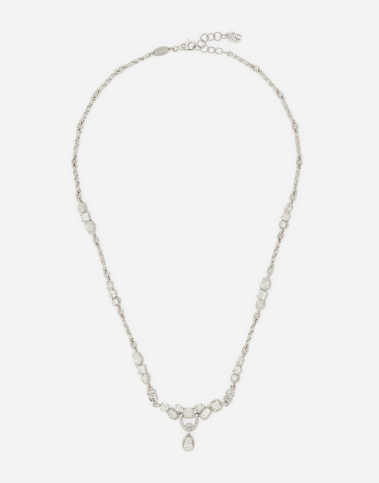 Dolce & Gabbana Easy Diamond necklace in white gold 18Kt and diamonds White WAQD1GWDIA1