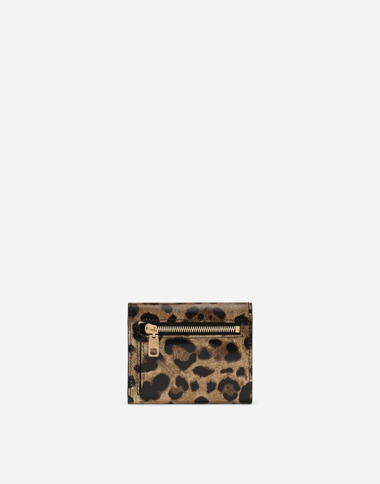 Dolce & Gabbana Polished calfskin wallet with leopard print Animal Print BI0770AM568