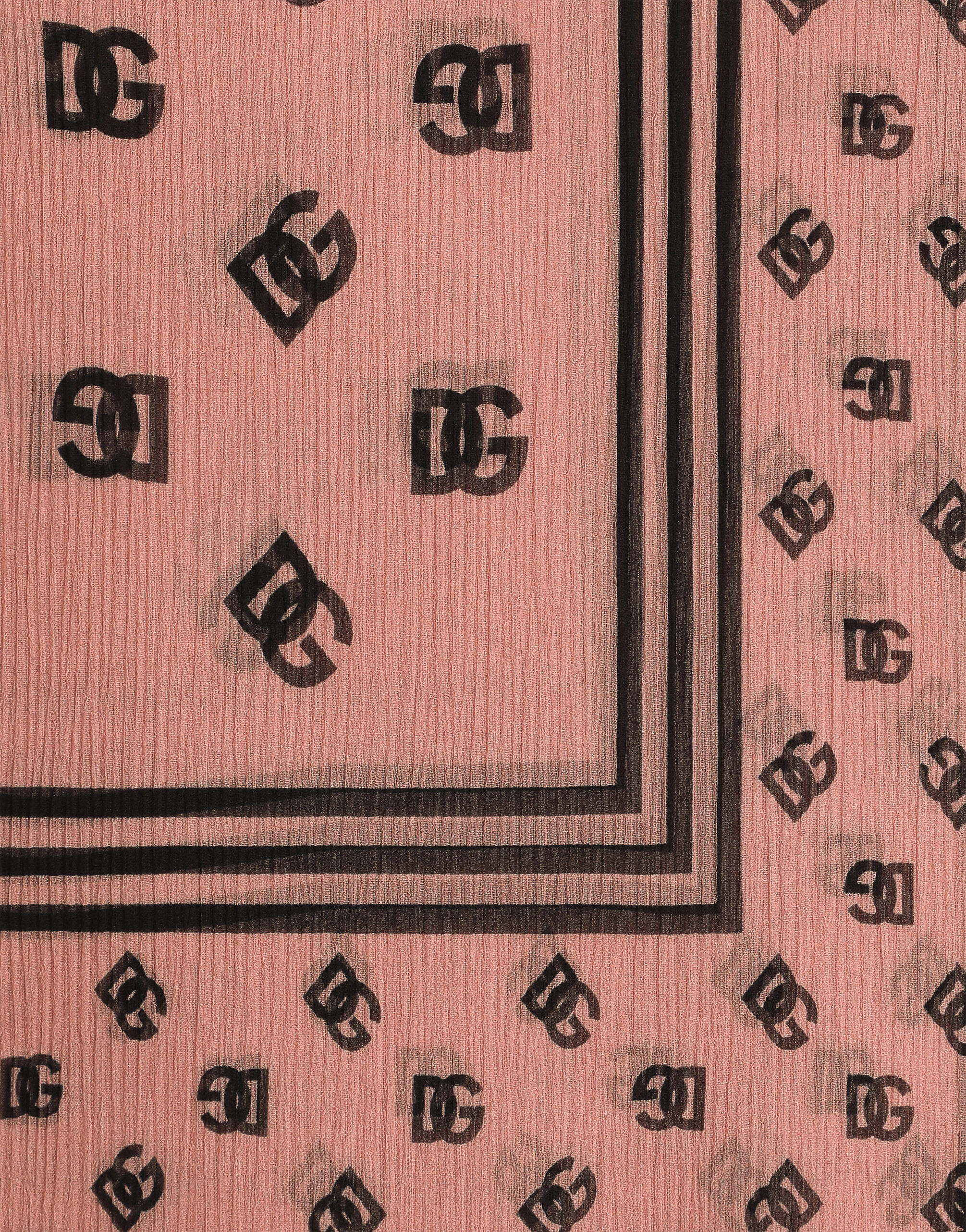 Silk crepon scarf with all-over DG logo print (120x200) in Print
