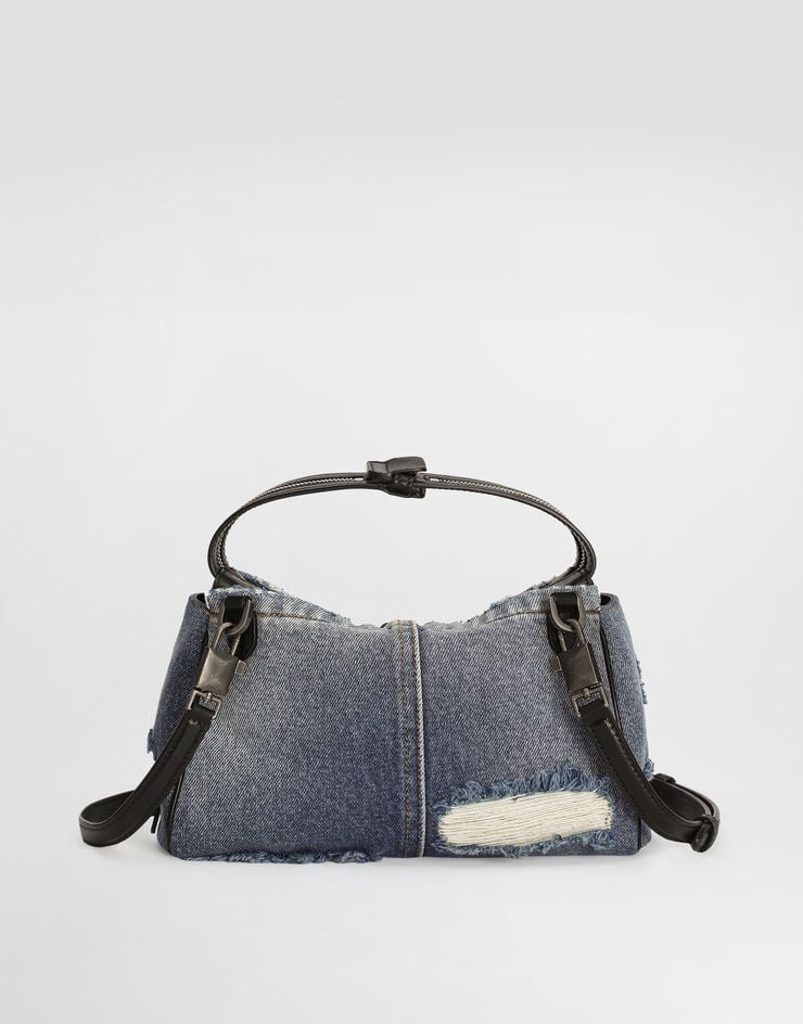 Dolce & Gabbana Borsa a spalla Vittoria in denim patchwork Blu BM2049AY768