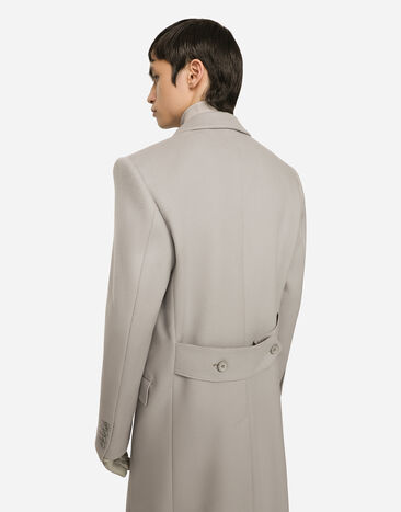 Dolce&Gabbana Einreihiger Mantel aus Kaschmir-Double Grau G041KTGG914