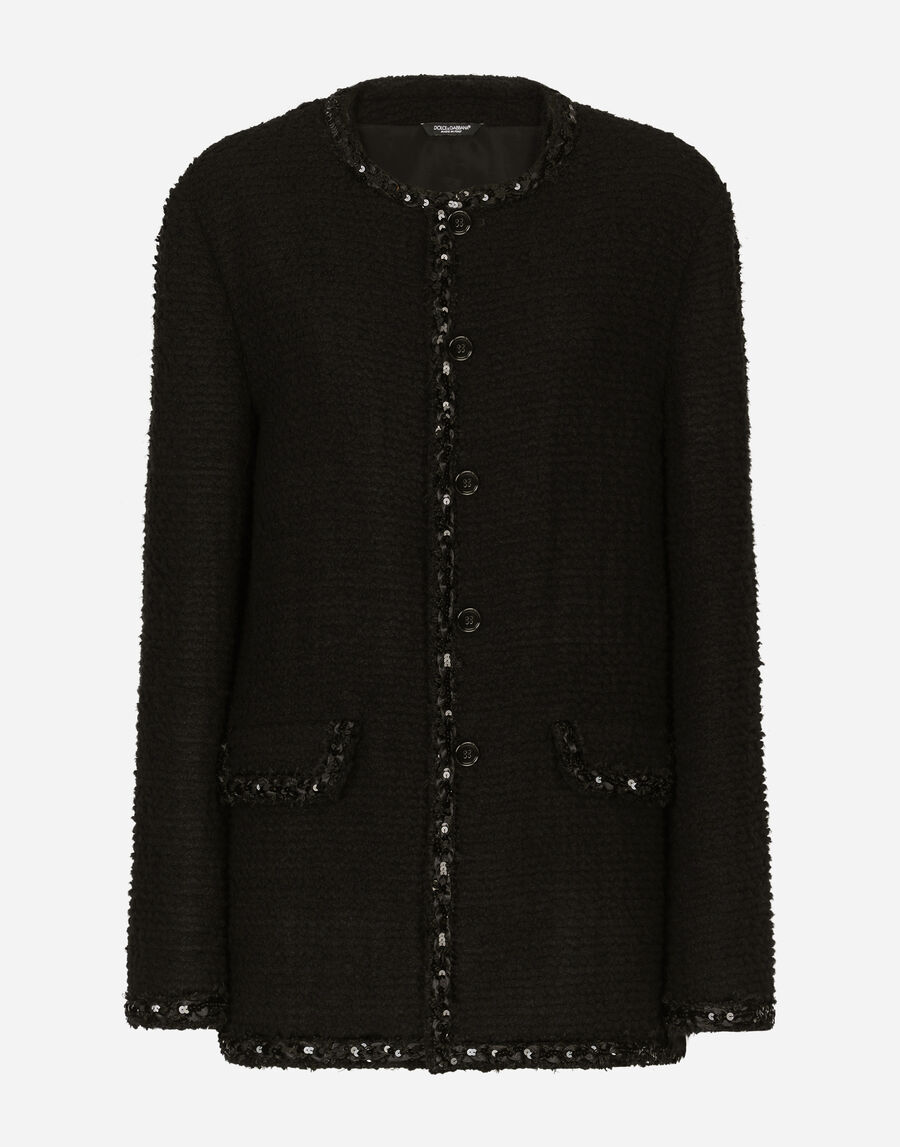 Single-breasted bouclé jacket