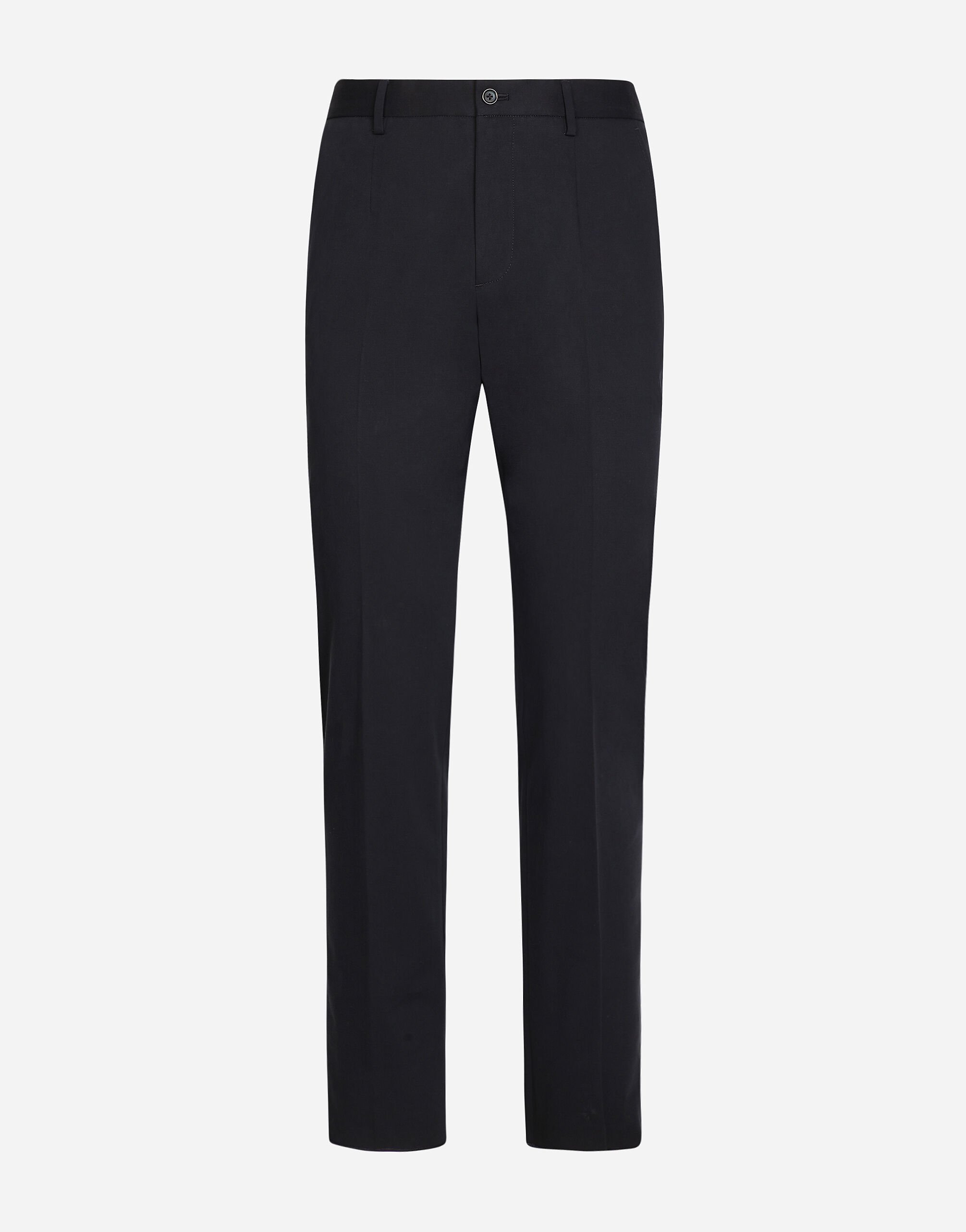 Dolce & Gabbana Stretch cotton pants with branded tag Black G2RR6TFUBGC