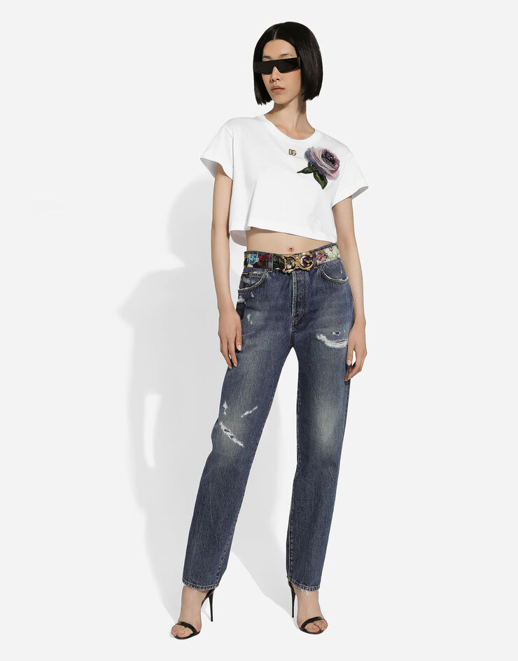 Dolce & Gabbana Denim jeans with rips Blue FTC3DDG8KQ9