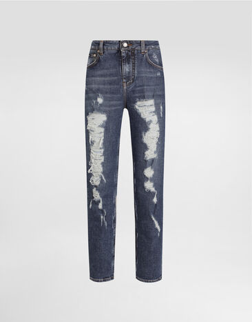 Dolce & Gabbana Boyfriend jeans with rips Multicolor FTCFPDG8ET5