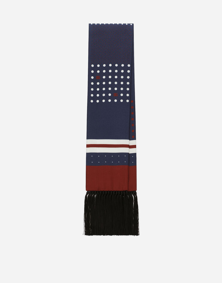 Dolce & Gabbana Silk scarf with fringing Print GQ345EG0WQU