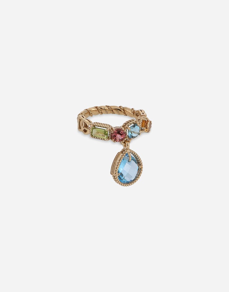 Dolce & Gabbana Trauring aus 18-karätigem Gelbgold mit Edelsteinen in den Farben des Regenbogens Gelbgold WRQR1GWMIX1