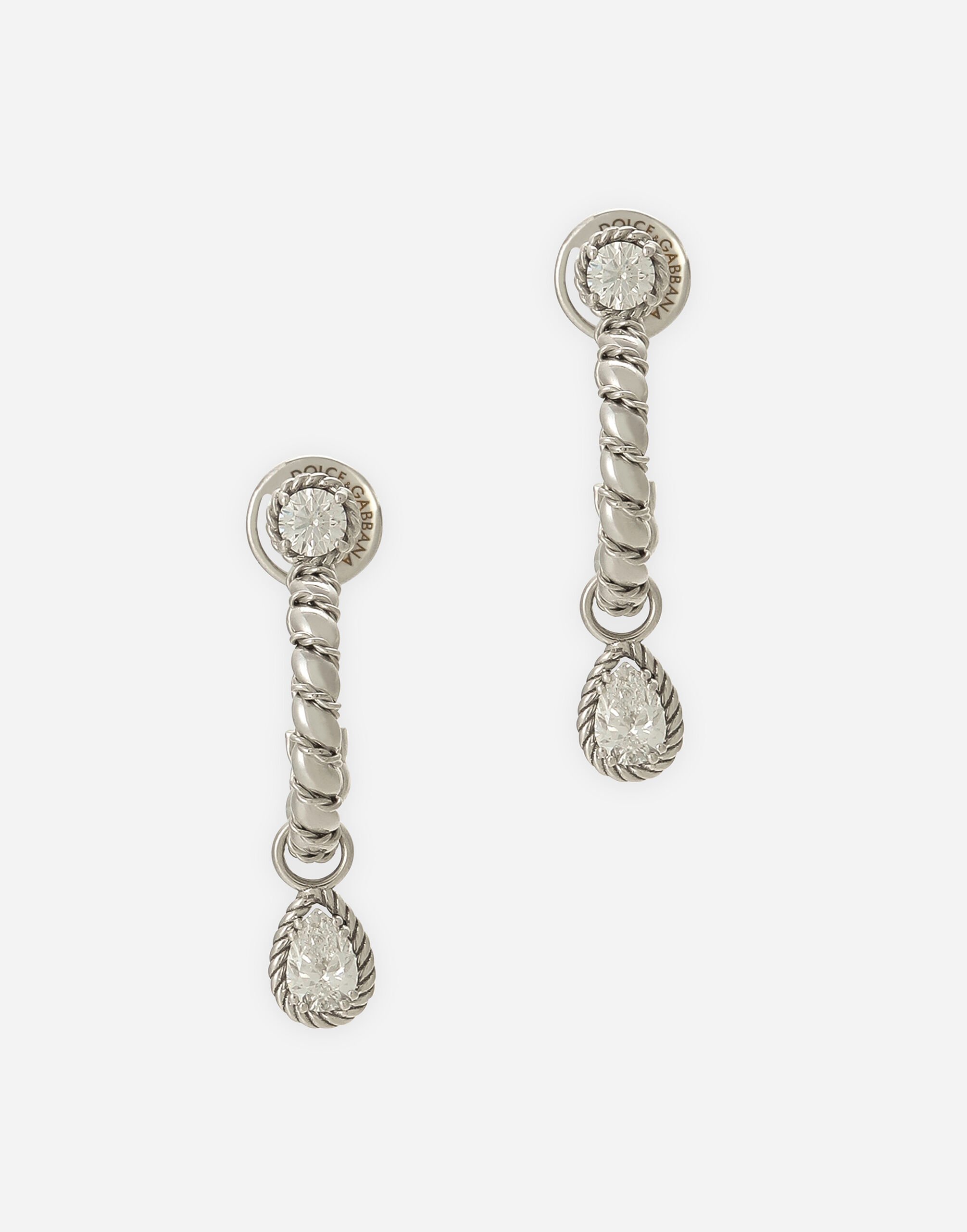 Dolce & Gabbana Boucles d’oreilles Easy Diamond en or blanc 18 ct avec diamants Doré WERA2GWPE01