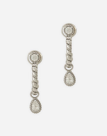 Dolce & Gabbana 다이아몬드 세팅 18kt 화이트 골드 이지 다이아몬드 이어링 골드 WERA2GWPE01