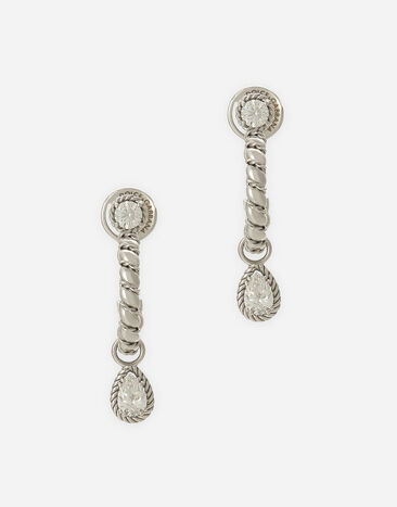 Dolce & Gabbana Pendientes Easy Diamond en oro blanco de 18 kt con diamantes Dorado WERA2GWPE01