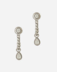 Dolce & Gabbana Boucles d’oreilles Easy Diamond en or blanc 18 ct avec diamants Blanc WSQB1GWSPBL