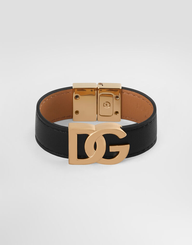Dolce & Gabbana Armband aus Kalbsleder mit DG-Logo Dolce & Gabbana Armband aus Kalbsleder mit DG-Logo Schwarz BJ0815AP599