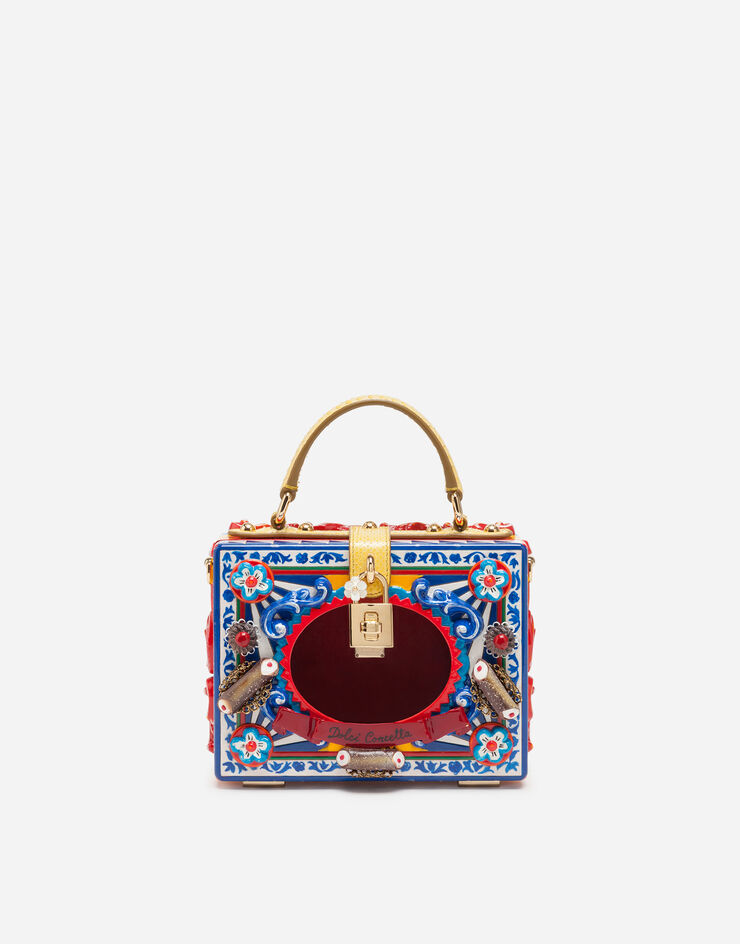Dolce & Gabbana Sac Dolce Box en bois peint à la main Multicolore BB5970A2H42