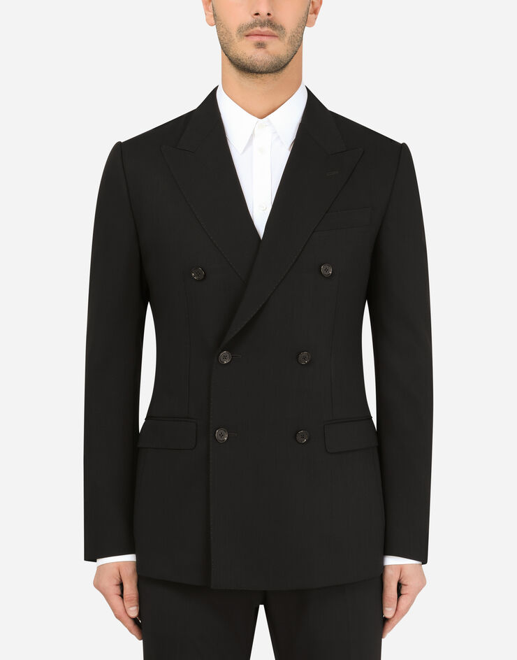 Dolce & Gabbana Double-breasted virgin wool Taormina jacket Black G2NZ3TFU2KF