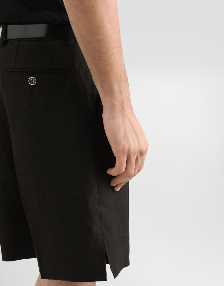 Dolce & Gabbana Linen shorts Black GW0MATGK320