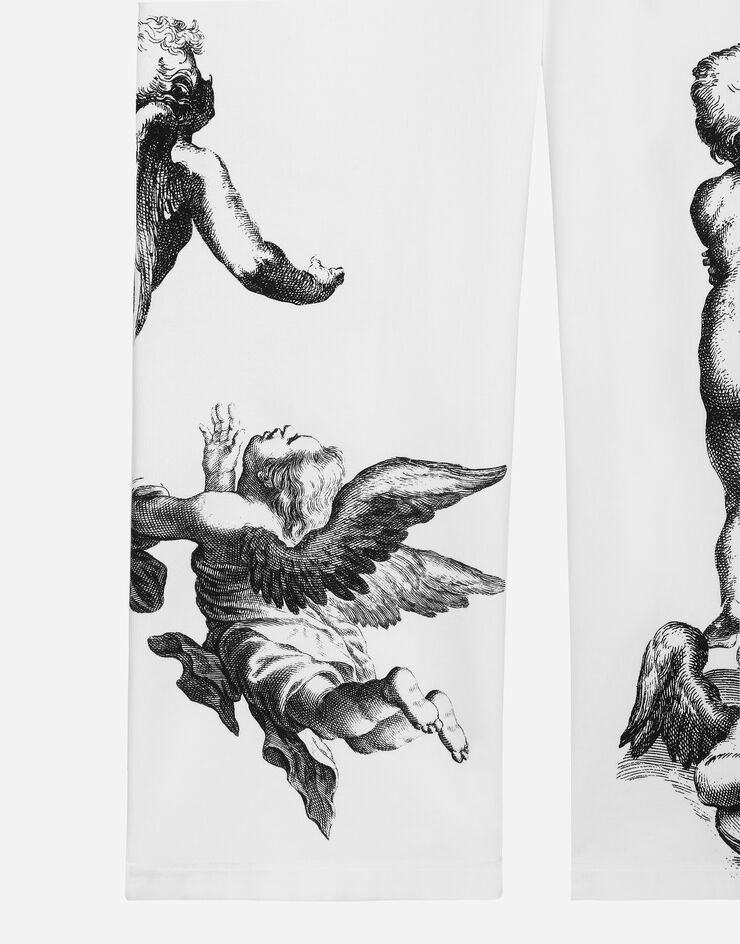 Dolce & Gabbana Pantalone jogging in cotone stampa angeli BLANCO DOLCE&GABBANA Bianco I3AGSMII7AK
