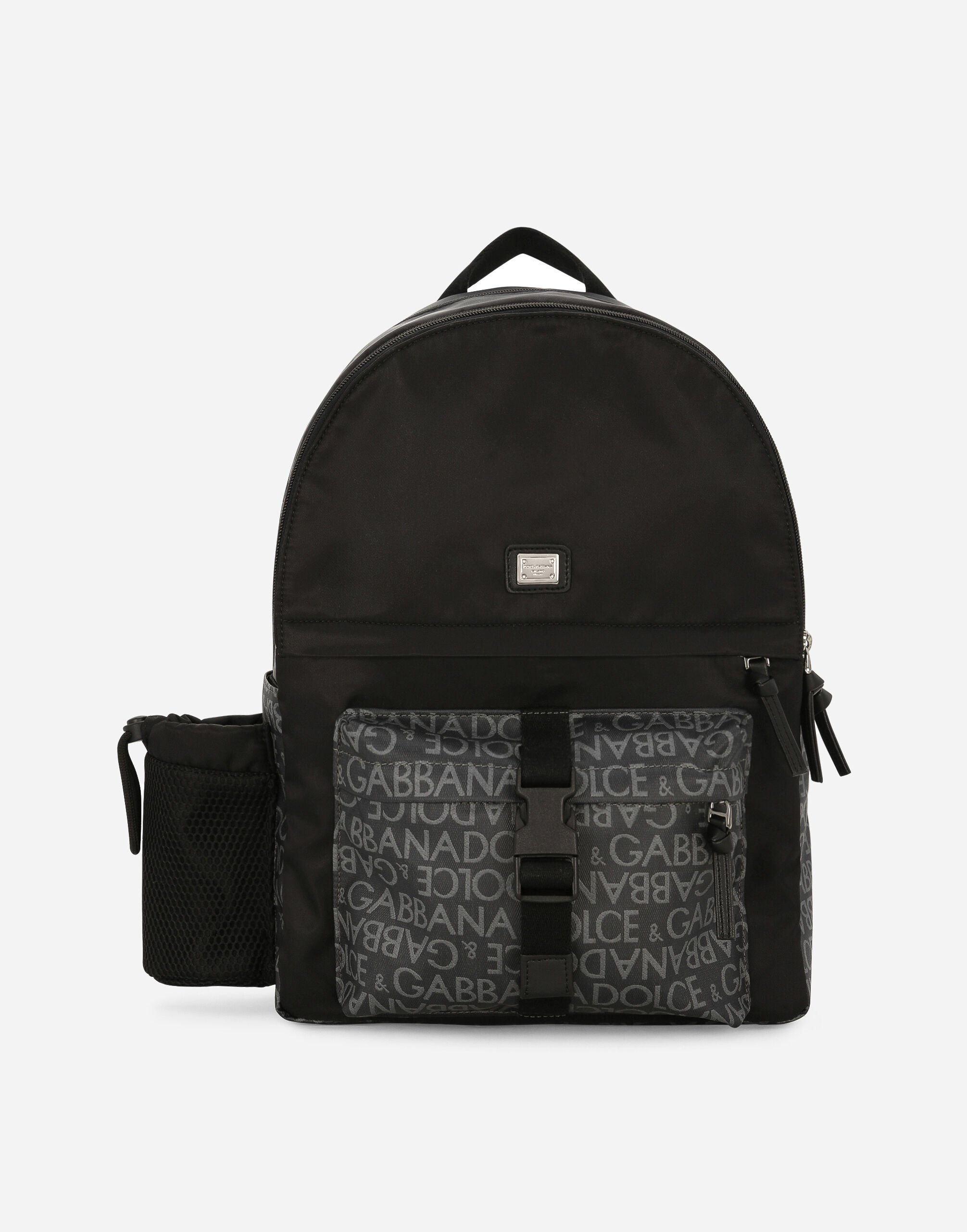 DolceGabbanaSpa Nylon backpack with jacquard logo details Green L41J68FU1L6