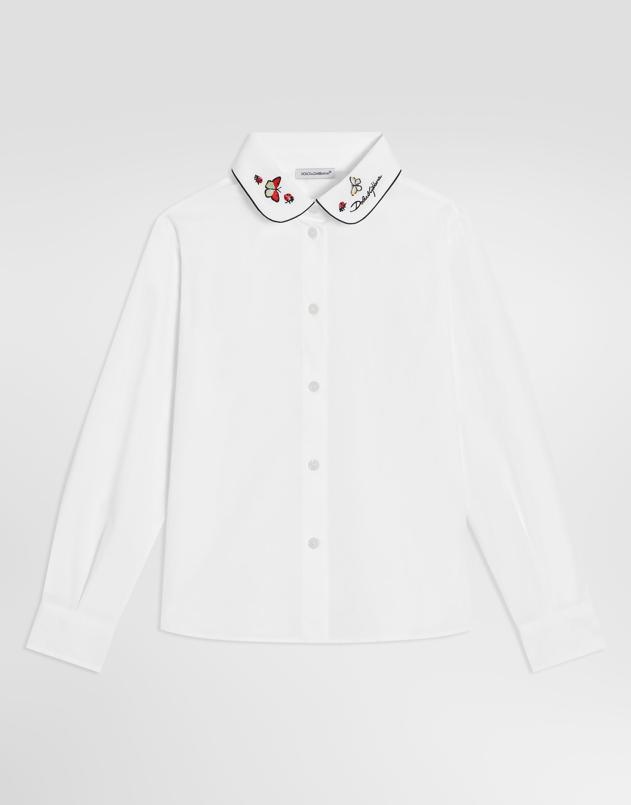 Cotton poplin shirt in for Girls | Dolce&Gabbana® US