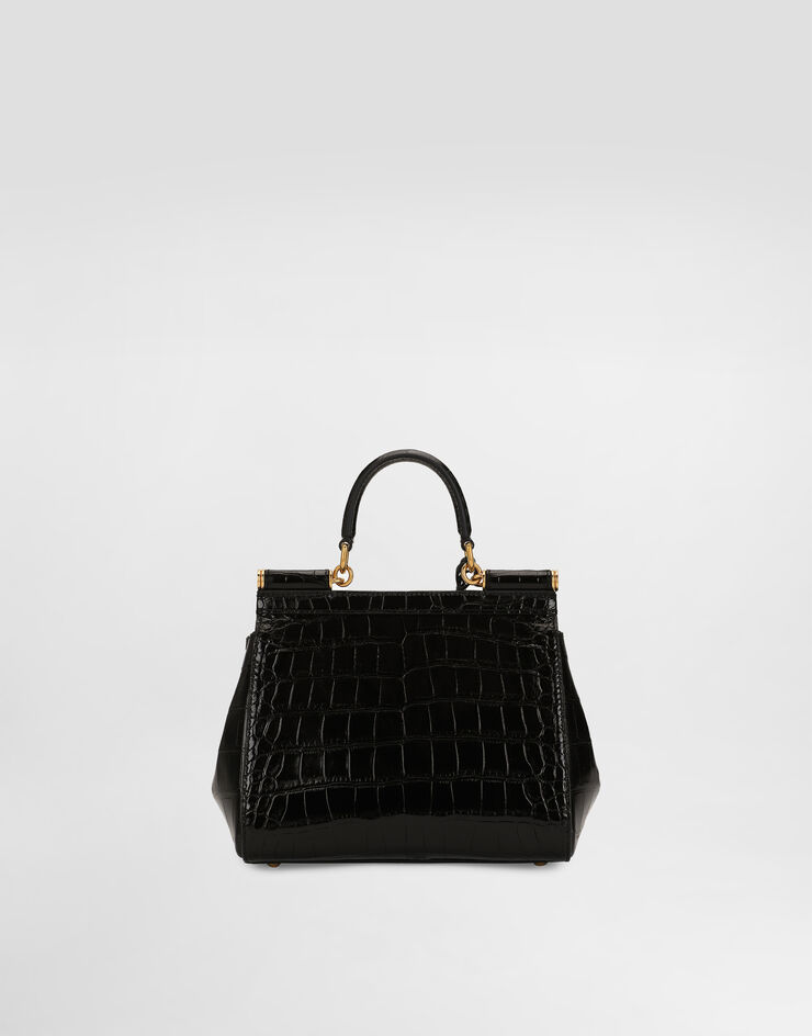 Dolce & Gabbana Medium Sicily handbag in alligator leather Black BB6003B2EM0
