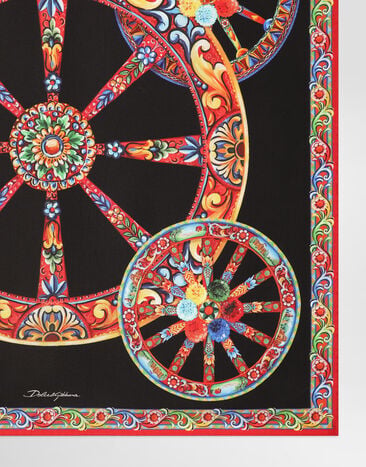 Dolce & Gabbana Foulard 70x70 aus Seidentwill mit Carretto-Print Multicolor FN092RGDDU4