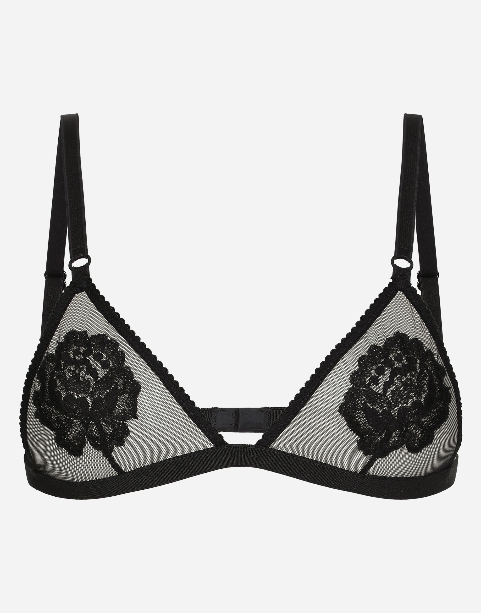 Dolce & Gabbana Lace and tulle soft-cup triangle bra Black BB7287A1471