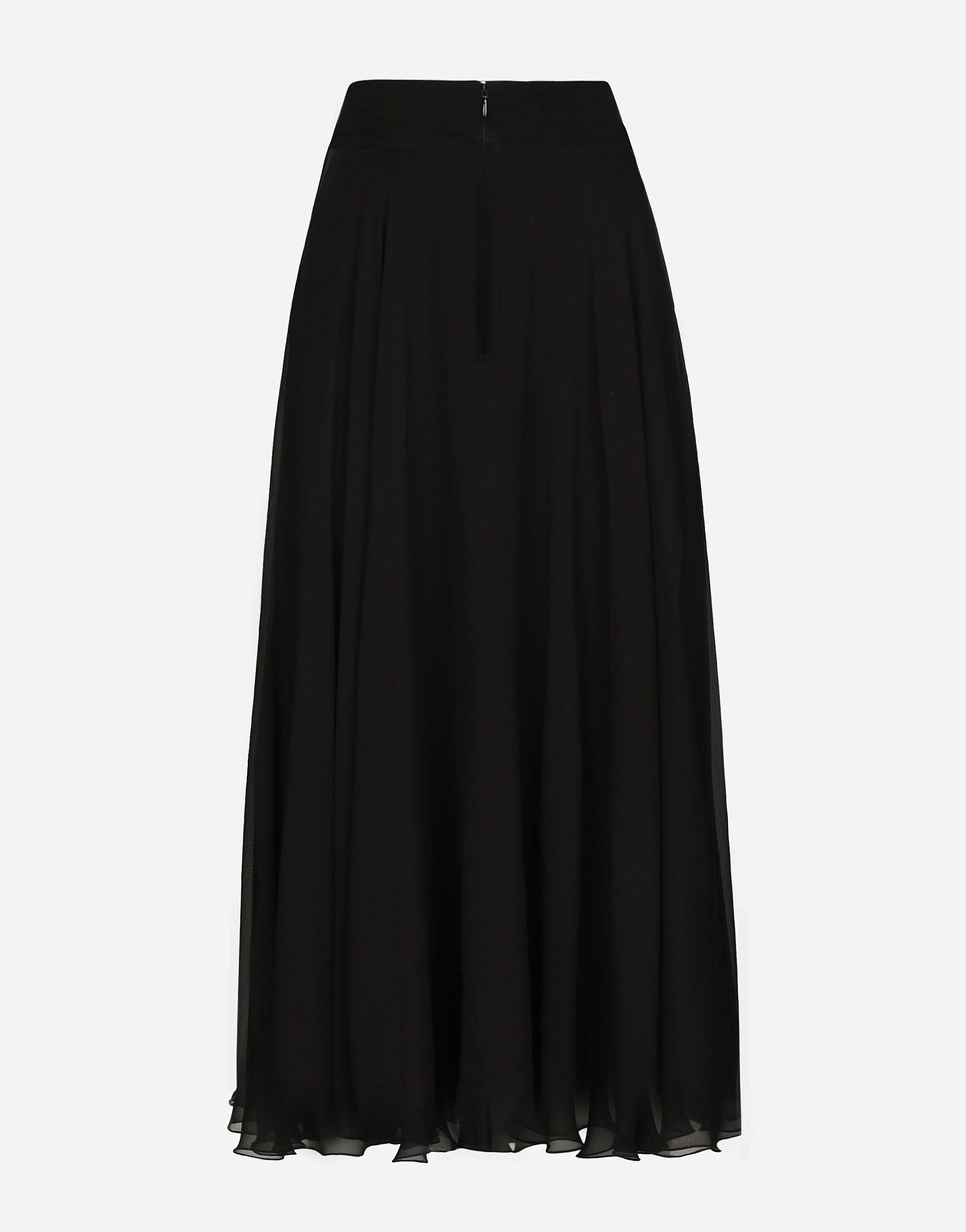 Jupe patineuse mi longue en mousseline en Noir pour femme Dolce Gabbana