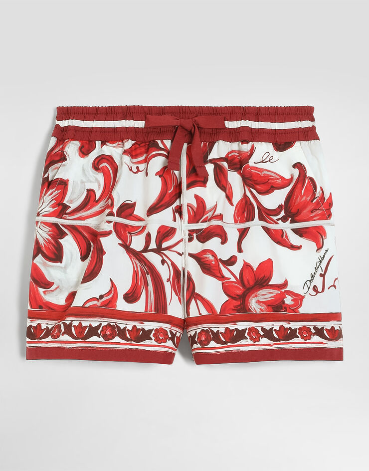 Dolce & Gabbana Majolica-print poplin bermuda shorts Multicolor L14Q07FI5OI