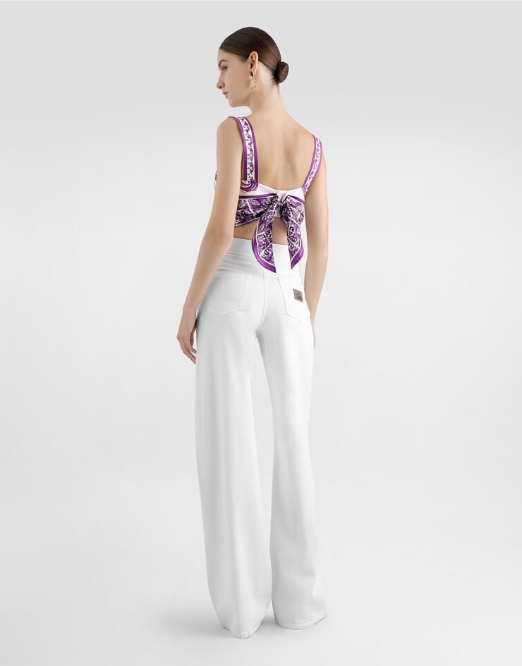 Dolce & Gabbana Haut en soie à imprimé majoliques Multicolor F7BB0THI1T1
