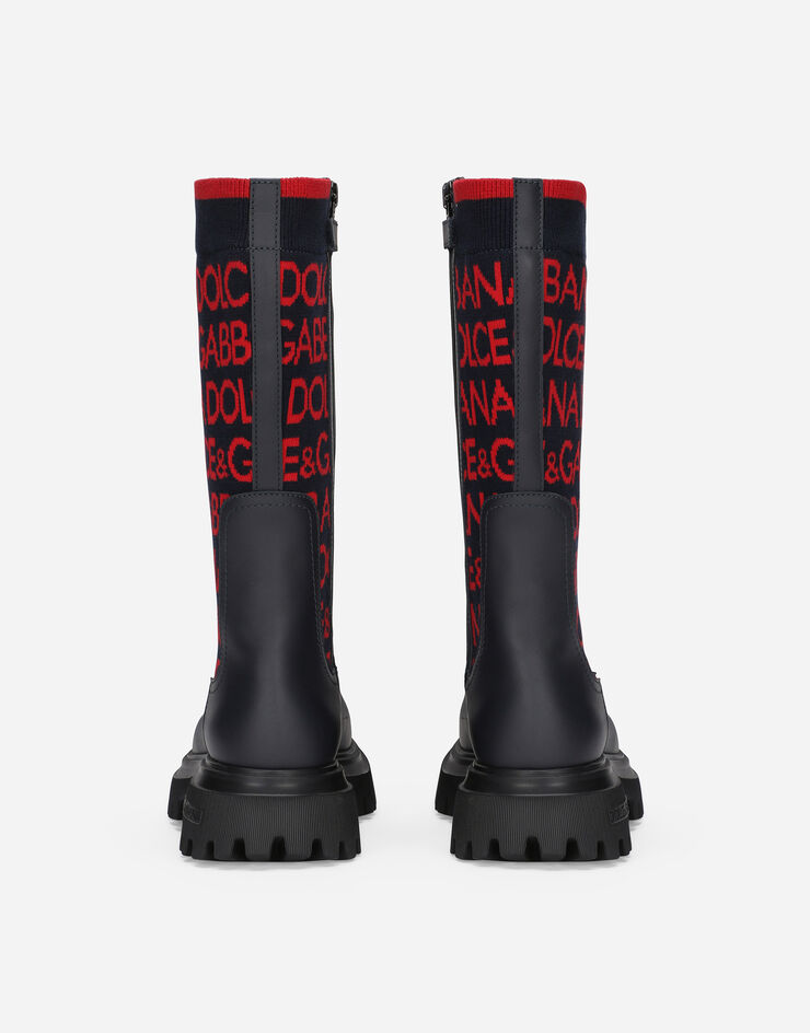 Dolce & Gabbana Knit boots with Dolce&Gabbana logo Multicolore D11255AQ590