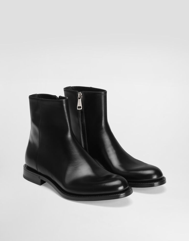 Dolce & Gabbana Brushed leather ankle boots Black A60617A1203