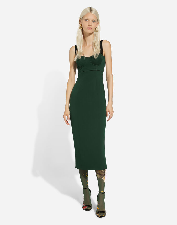 Dolce & Gabbana Charmeuse corset dress Green F6EAXTFUABF