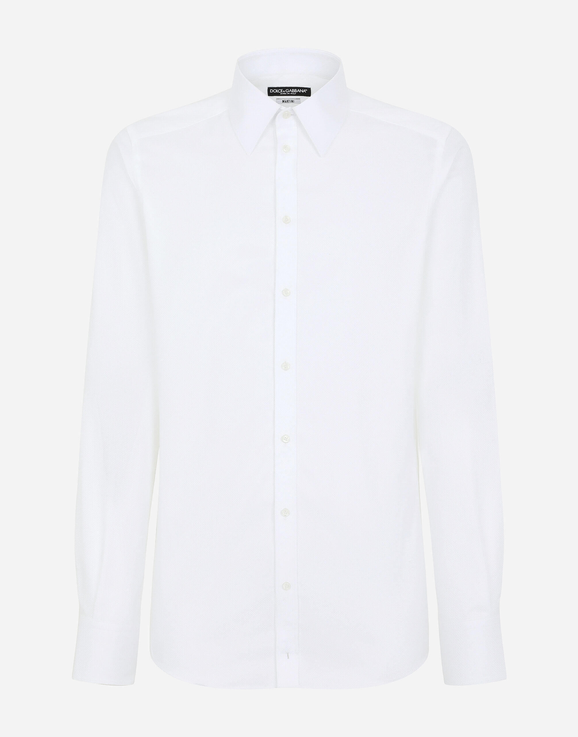 Cotton micro-jacquard Martini-fit shirt