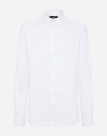 Dolce&Gabbana Cotton micro-jacquard Martini-fit shirt White G5JE8TFJ5CY