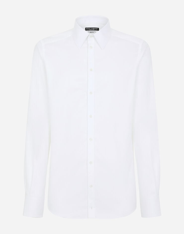 Dolce&Gabbana Hemd Martini aus Baumwolle Mikro-Jacquardmuster Weiss G5JE8TFJ5CY