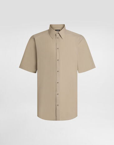 Dolce & Gabbana Extra fine poplin gold shirt Beige G5NN5TFUEFJ